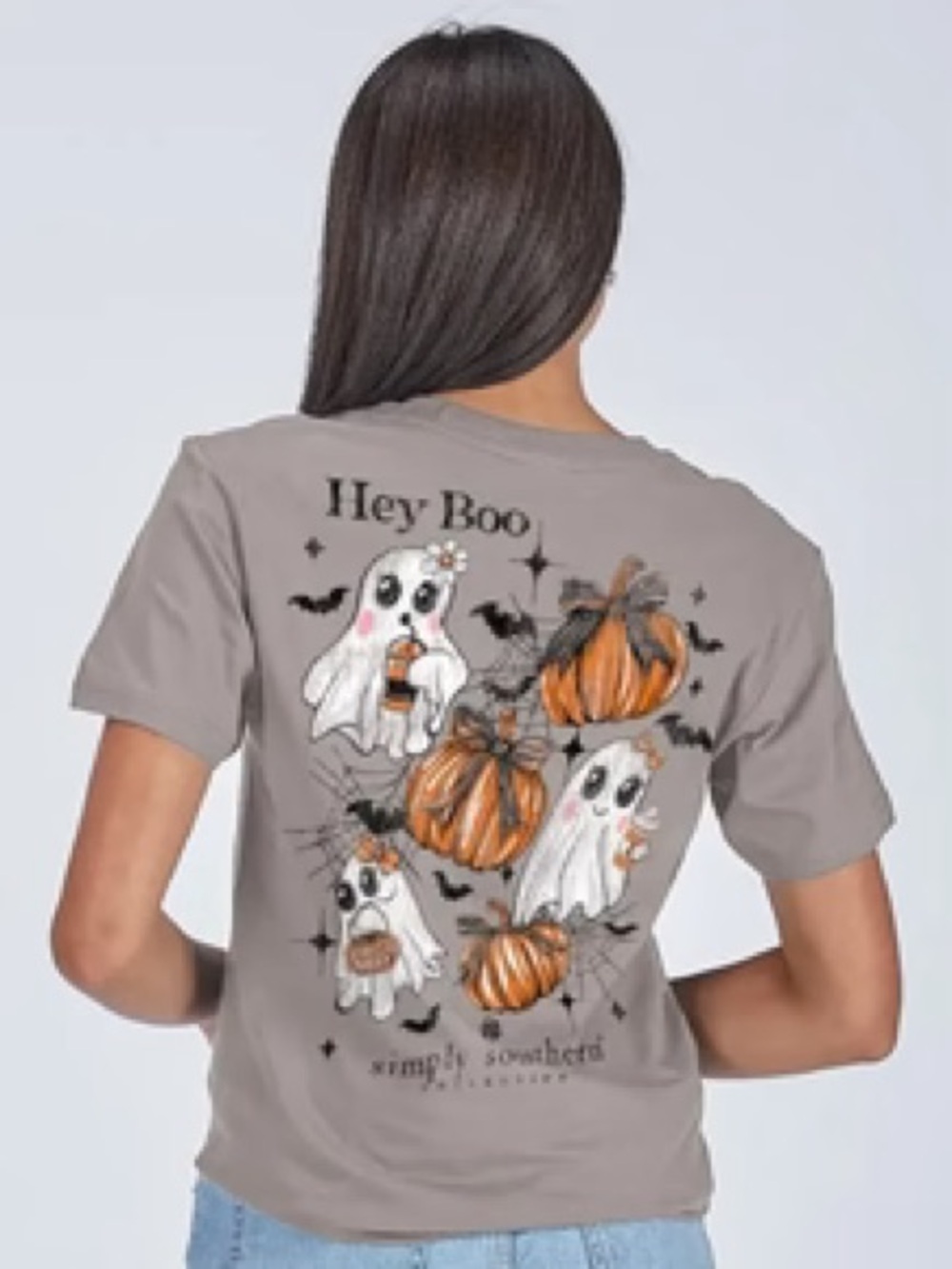 Simply Southern "Hey Boo" Fall Washed Shadow T-Shirt size M